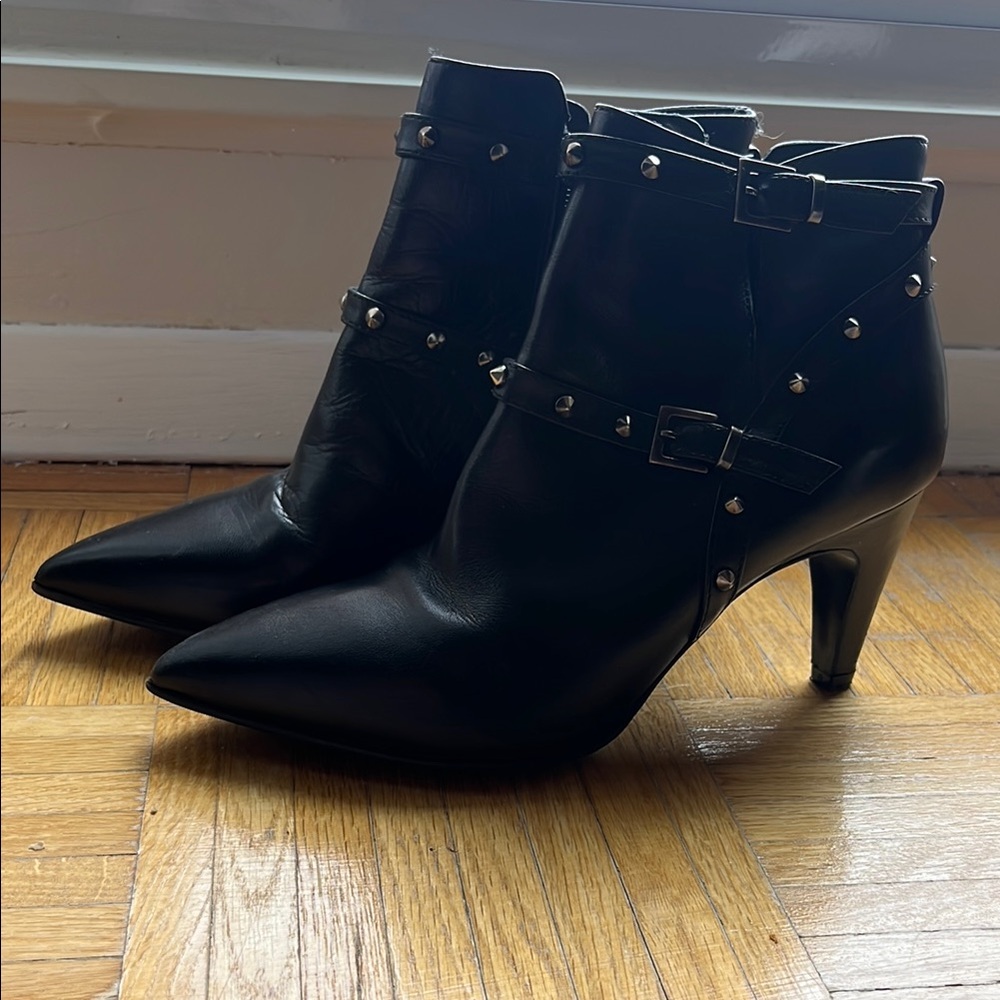 Napoleoni Black Studded Ankle Boots 7